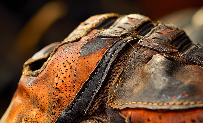 破れたグローブ